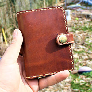 JP Leathercraft RAEDA Leather Wallet Medium Brown